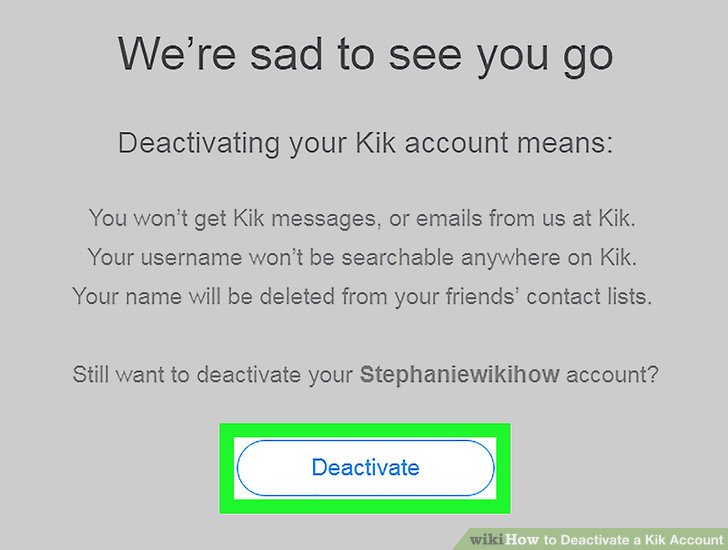 Deactivate Kik Messenger