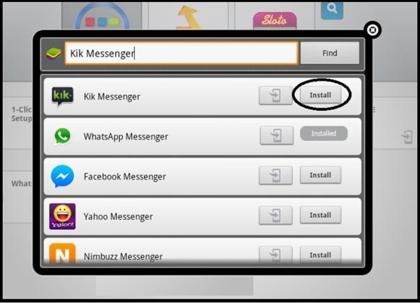 Install Kik Messenger Using BlueStacks